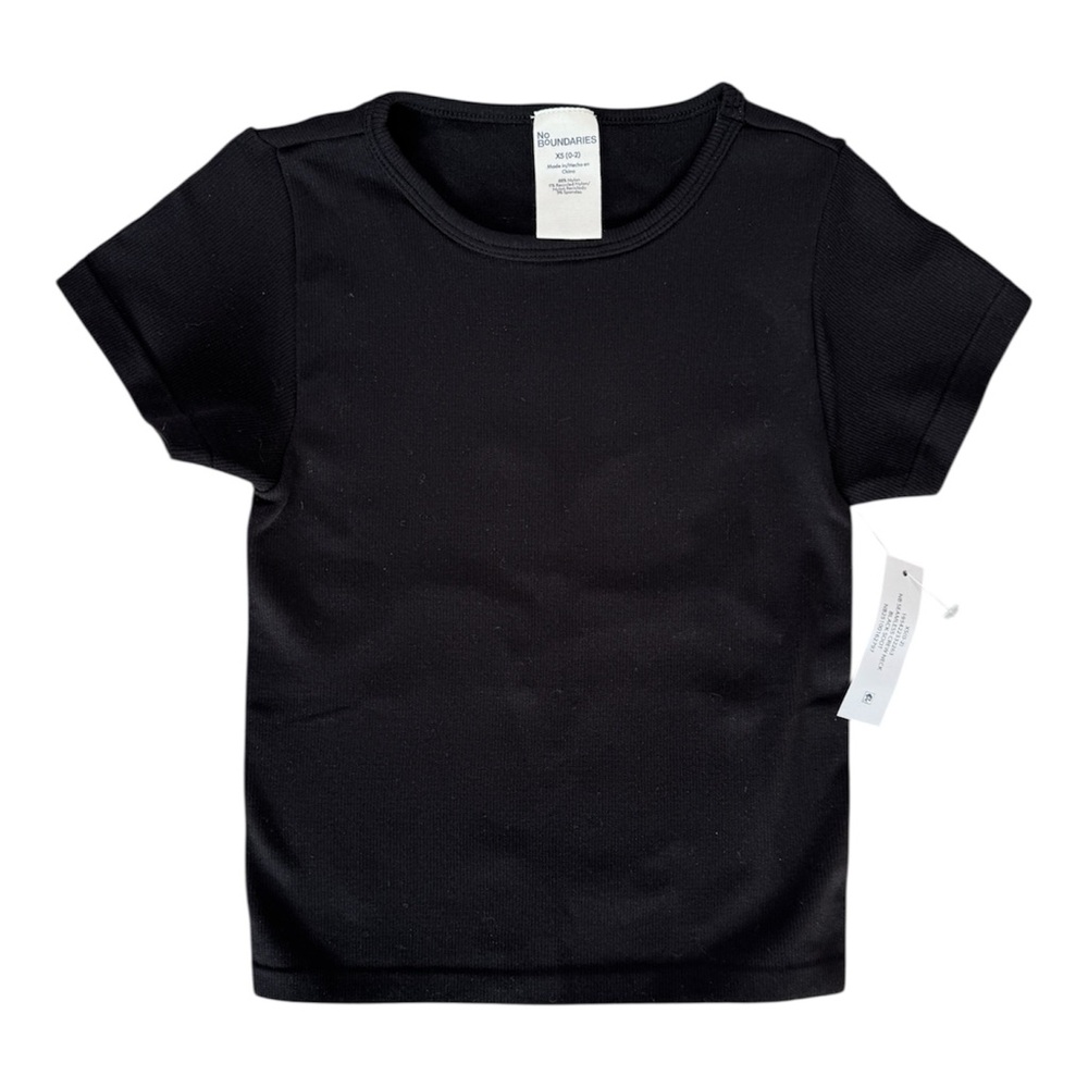 No Boundaries Stretch Black Top Short Sleeve Tee